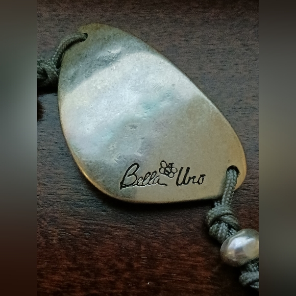 Bella Uno Bracelet on adjustable gray cord, 7-8", great to stack - Picture 3 of 4